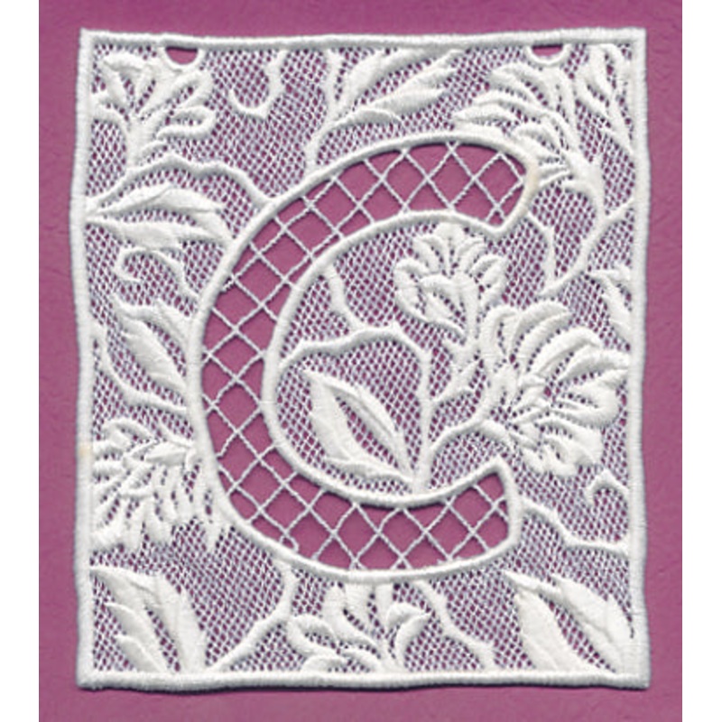 Bunting Letter C (Lace)|5.67″ x 4.87″ / 144.09mm x 123.72mm|3.9″ x 3.35″ / 99.12mm x 85.17mm|All Sizes