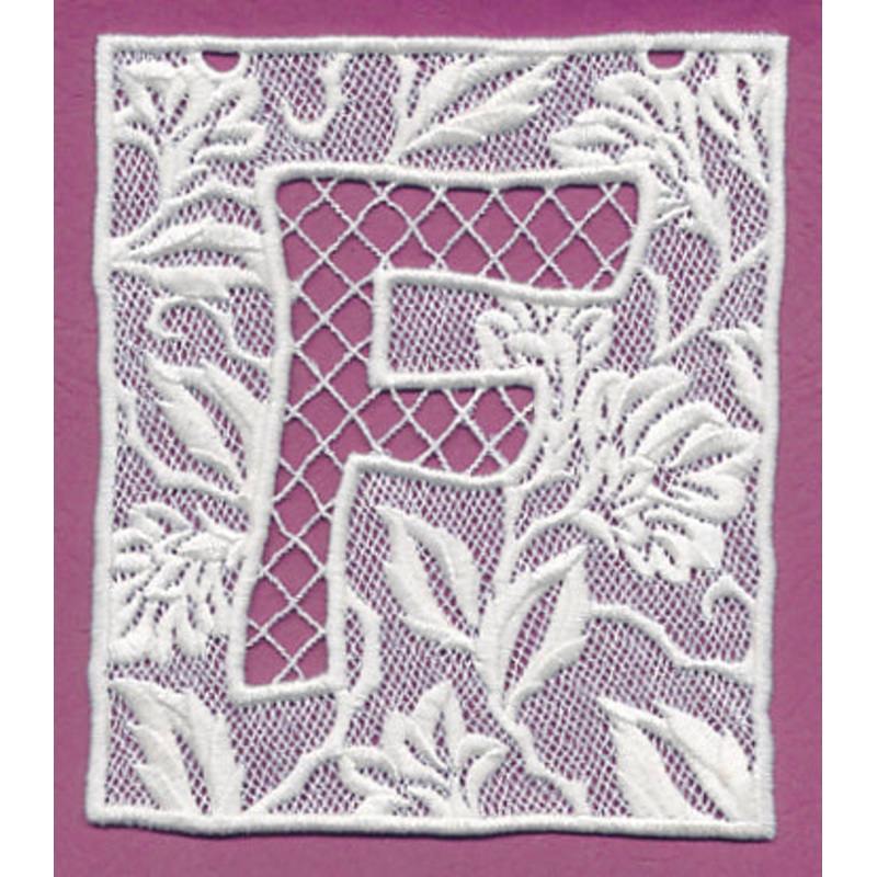 Bunting Letter F (Lace)|5.67″ x 4.87″ / 144.09mm x 123.72mm|3.9″ x 3.35″ / 99.12mm x 85.17mm|All Sizes