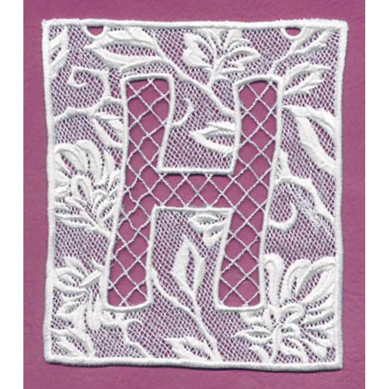 Bunting Letter H (Lace)|5.67″ x 4.87″ / 144mm x 123.62mm|3.9″ x 3.35″ / 98.97mm x 85.1mm|All Sizes
