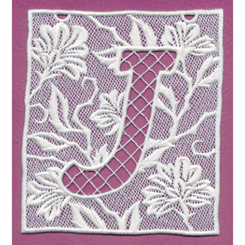 Bunting Letter J (Lace)|5.67″ x 4.87″ / 144.1mm x 123.78mm|3.9″ x 3.35″ / 99.13mm x 85.17mm|All Sizes
