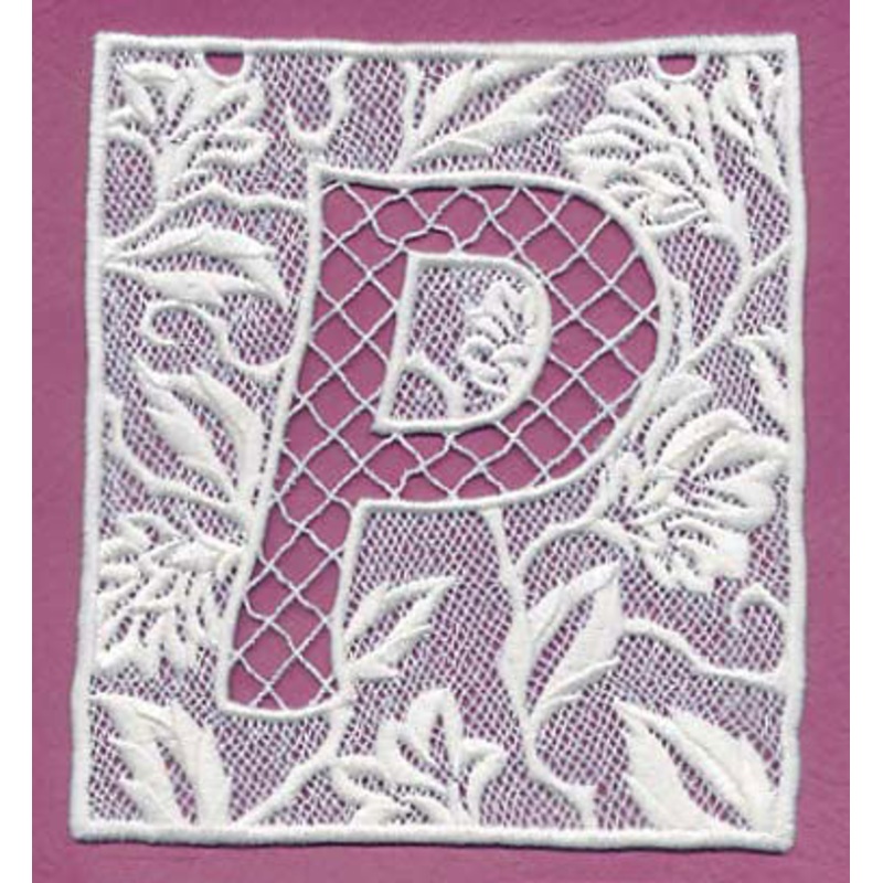 Bunting Letter P (Lace)|5.67″ x 4.87″ / 144.09mm x 123.72mm|3.9″ x 3.35″ / 99.12mm x 85.17mm|All Sizes