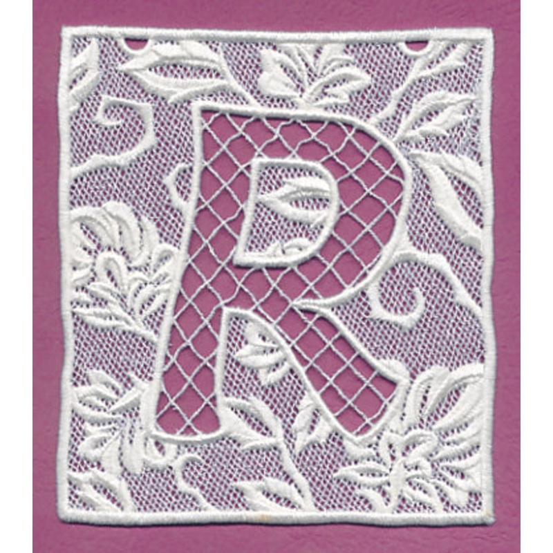 Bunting Letter R (Lace)|5.67″ x 4.87″ / 144mm x 123.62mm|3.9″ x 3.35″ / 99.03mm x 85.1mm|All Sizes