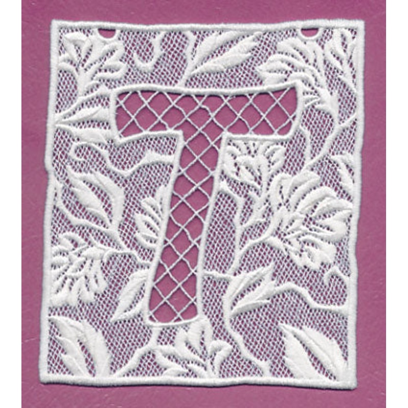 Bunting Letter T (Lace)|5.67″ x 4.87″ / 144.09mm x 123.72mm|3.9″ x 3.35″ / 99.12mm x 85.17mm|All Sizes