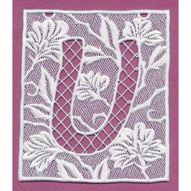 Bunting Letter U (Lace)|5.67″ x 4.87″ / 144.08mm x 123.76mm|3.9″ x 3.35″ / 99.12mm x 85.17mm|All Sizes