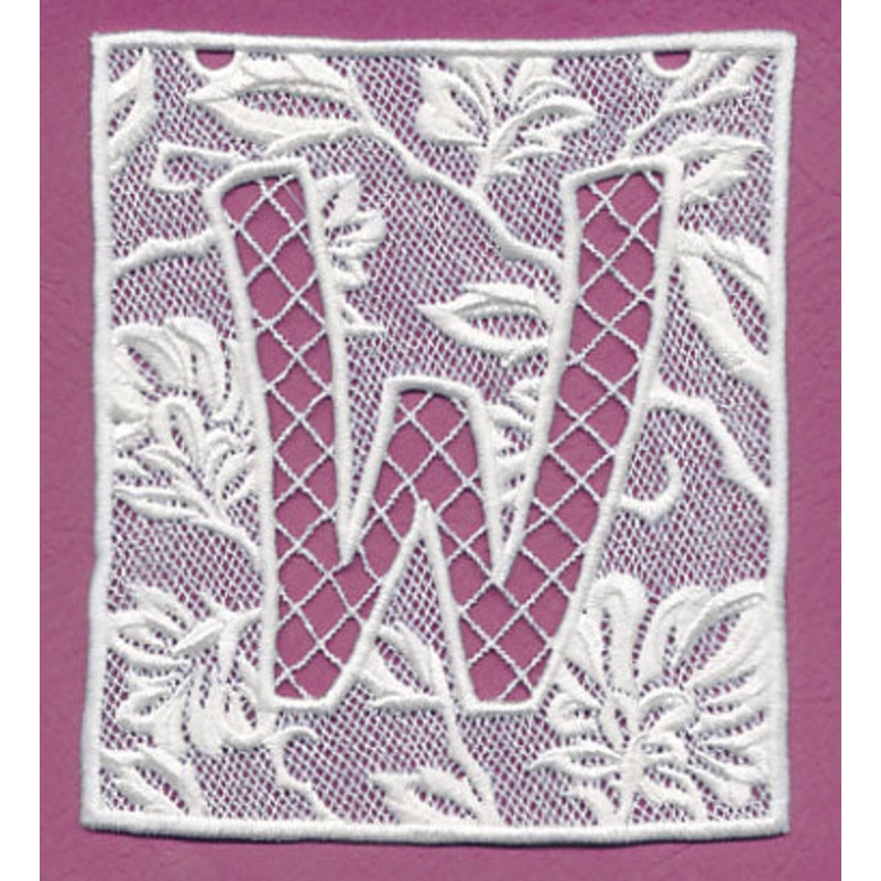 Bunting Letter W (Lace)|5.67″ x 4.87″ / 144mm x 123.62mm|3.9″ x 3.35″ / 99.03mm x 85.1mm|All Sizes