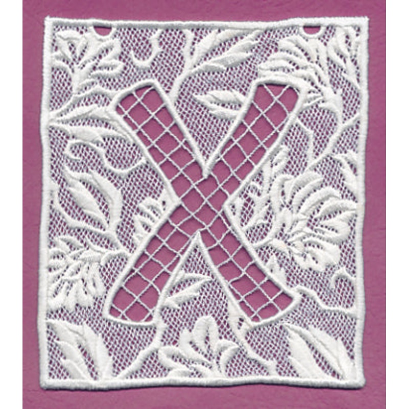 Bunting Letter X (Lace)|5.67″ x 4.87″ / 144.09mm x 123.72mm|3.9″ x 3.35″ / 99.12mm x 85.17mm|All Sizes