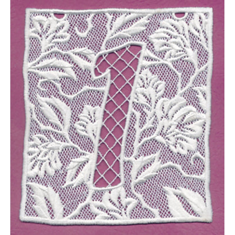 Bunting Number 1 (Lace)|5.68″ x 4.88″ / 144.37mm x 124mm|3.9″ x 3.35″ / 99.04mm x 85.14mm|All Sizes