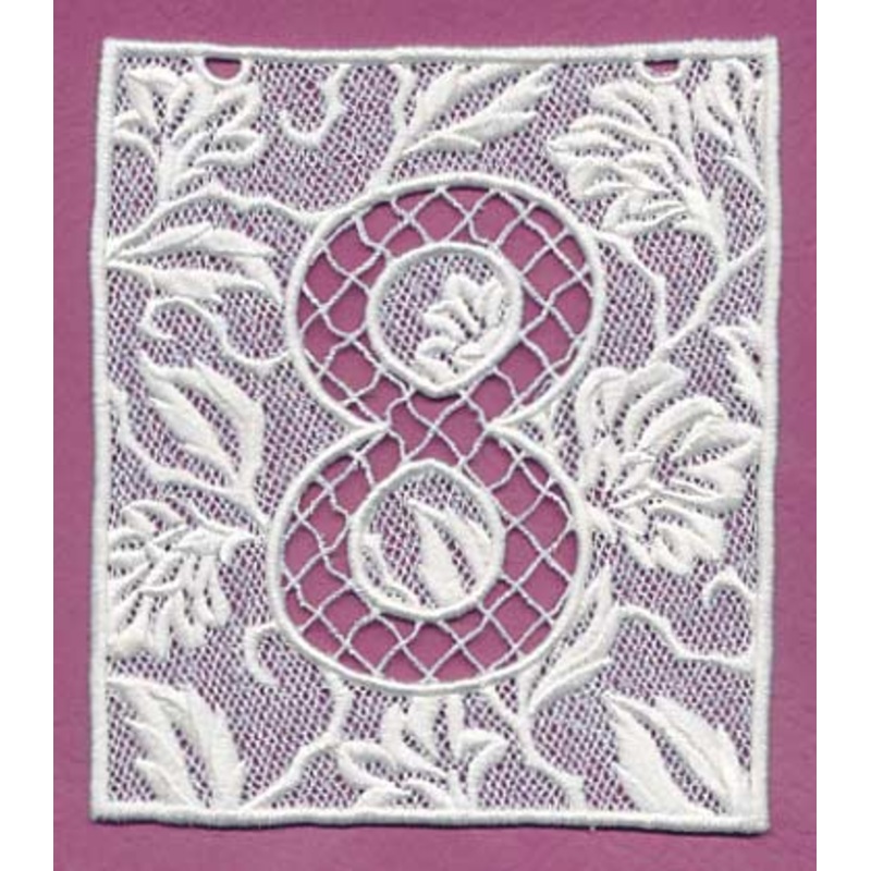 Bunting Number 8 (Lace)|5.67″ x 4.87″ / 144.09mm x 123.72mm|3.9″ x 3.35″ / 99.12mm x 85.17mm|All Sizes
