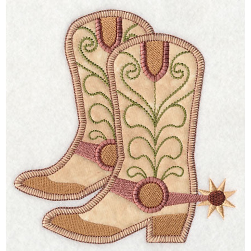Cowboy Boot Pair with Spurs (Heirloom Applique)