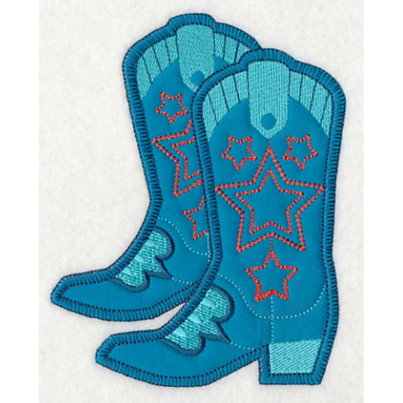 Cowboy Boot Pair with Stars (Heirloom Applique)