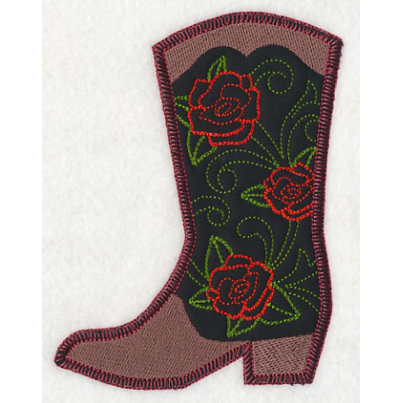 Cowboy Boot with Roses (Heirloom Applique)