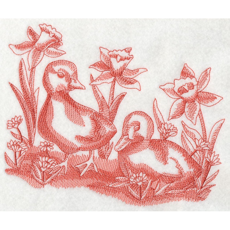 Ducklings and Daffodils (Toile)
