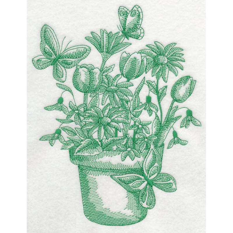 Flowers and Butterflies (Toile)