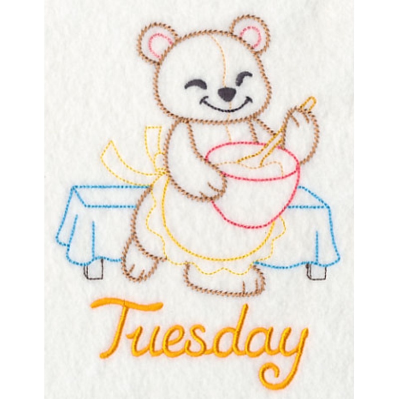 Teddy Bear Cooks on Tuesday (Vintage)