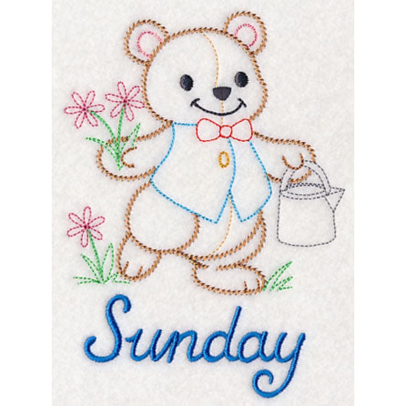 Teddy Bear Plants Flowers on Sunday (Vintage)