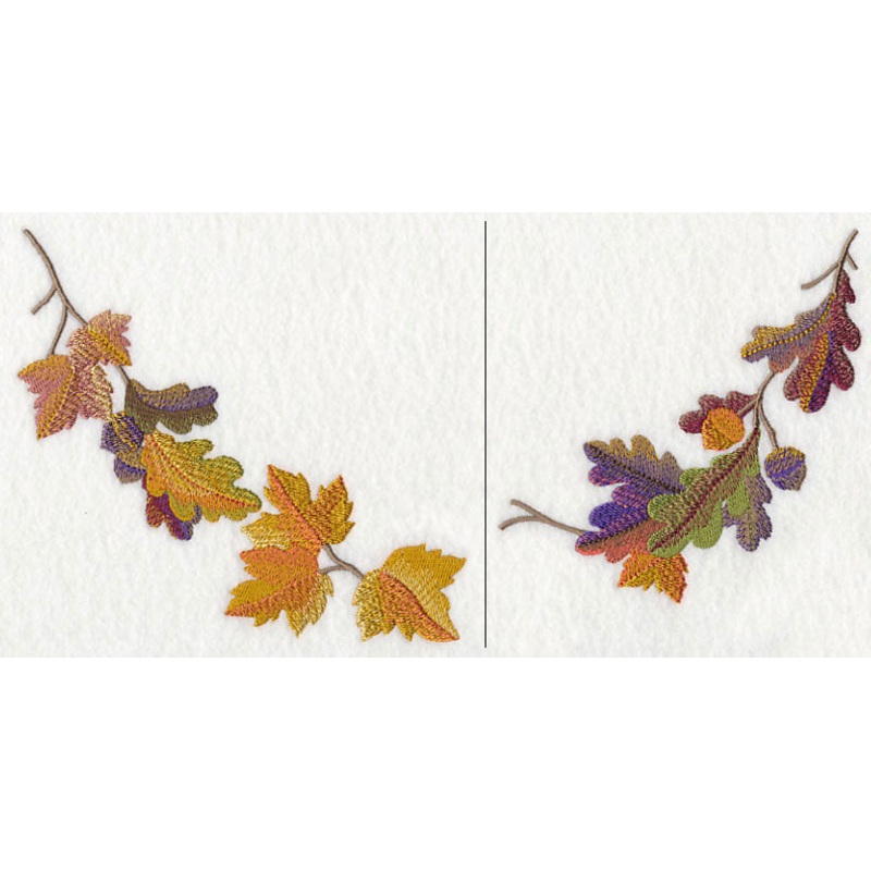 Autumn Leaves in Watercolor Neckline (V-Neck) (Split)