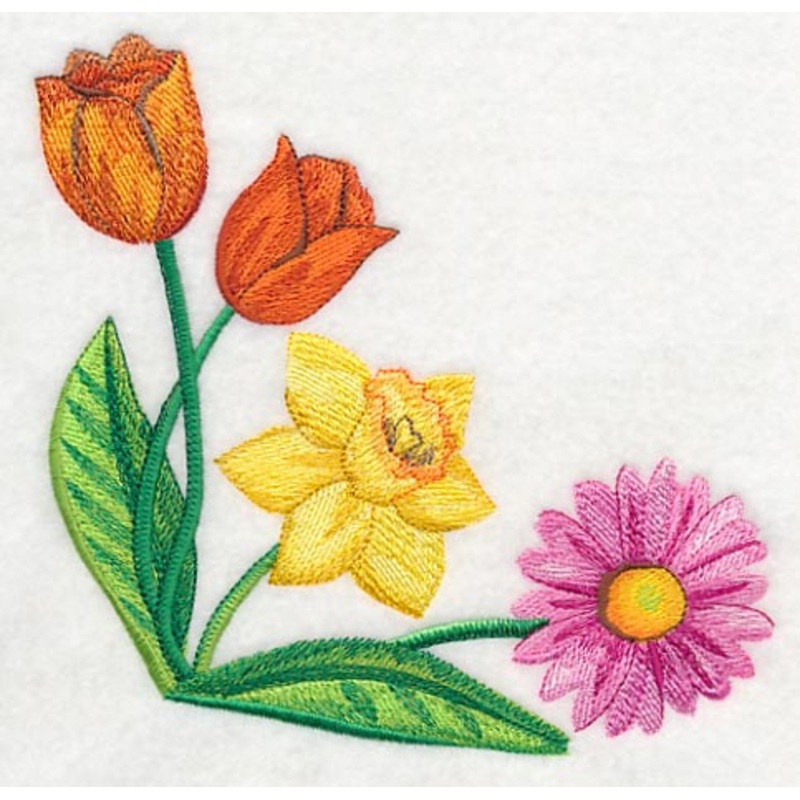Bright Flower Corner in Watercolor