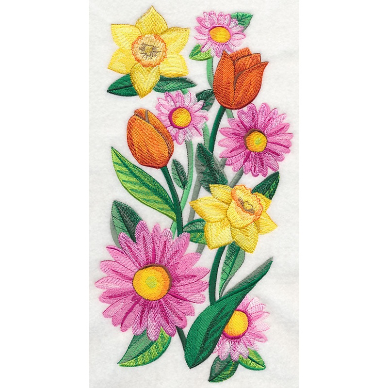 Bright Flower Spray in Watercolor