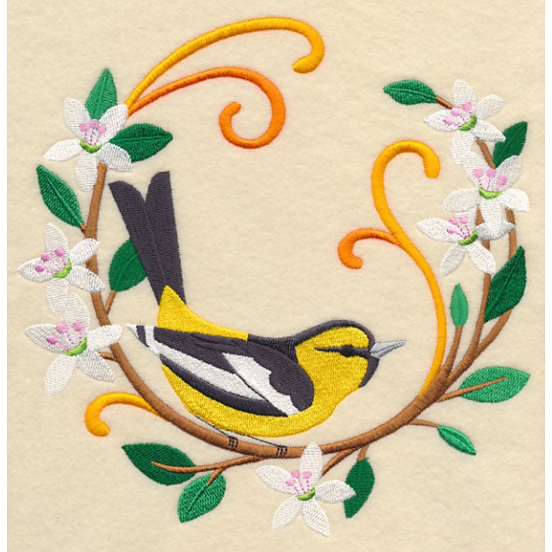 Bullock’s Oriole Wreath|7.81″ x 7.77″ / 198.38mm x 197.36mm|6.93″ x 6.89″ / 176.03mm x 175.08mm|5.88″ x 5.85″ / 149.29mm x 148.47mm|4.85″ x 4.82″ / 123.15mm x 122.38mm|3.86″ x 3.83″ / 98.08mm x 97.32mm|All Sizes