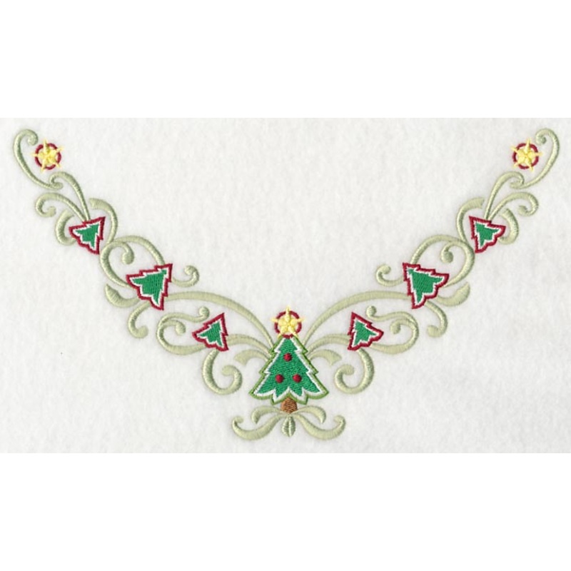 Christmas Tree Swirls Neckline (V-Neck)