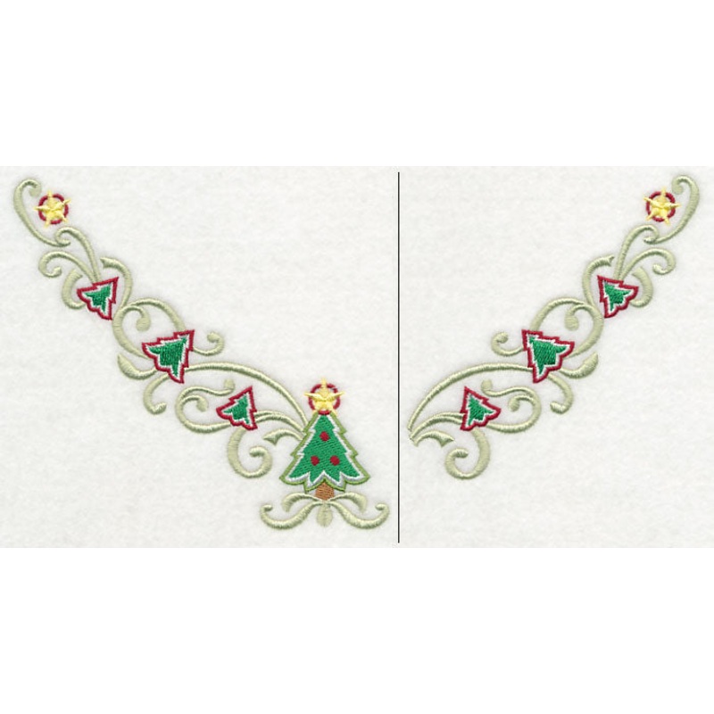 Christmas Tree Swirls Neckline (V-Neck) (Split)
