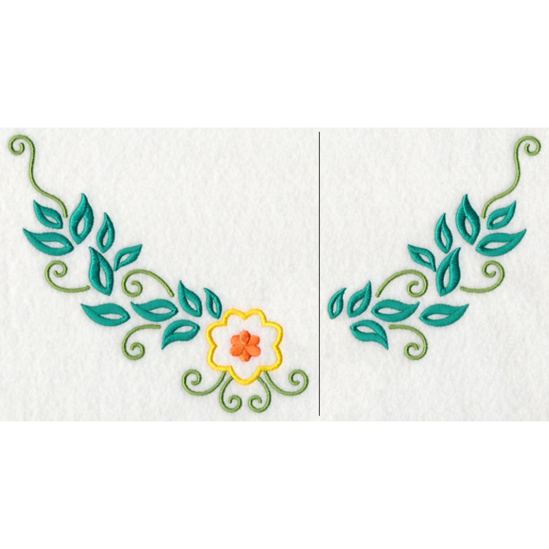 Floral Fashion Neckline (V-Neck) (Split)