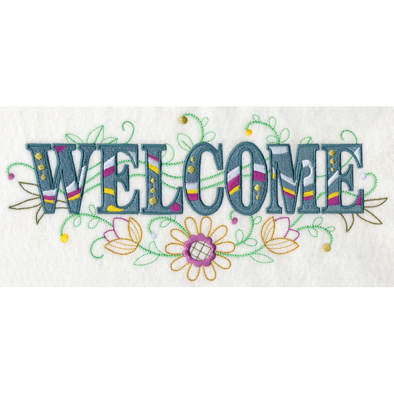 Welcome with Vintage Flower Fade