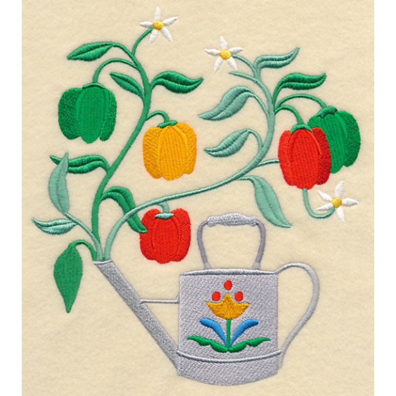 Bell Peppers and Watering Can|7.81″ x 6.83″ / 198.29mm x 173.38mm|6.7″ x 5.86″ / 170.21mm x 148.84mm|5.56″ x 4.86″ / 141.13mm x 123.46mm|3.86″ x 3.38″ / 98.03mm x 85.95mm|All Sizes