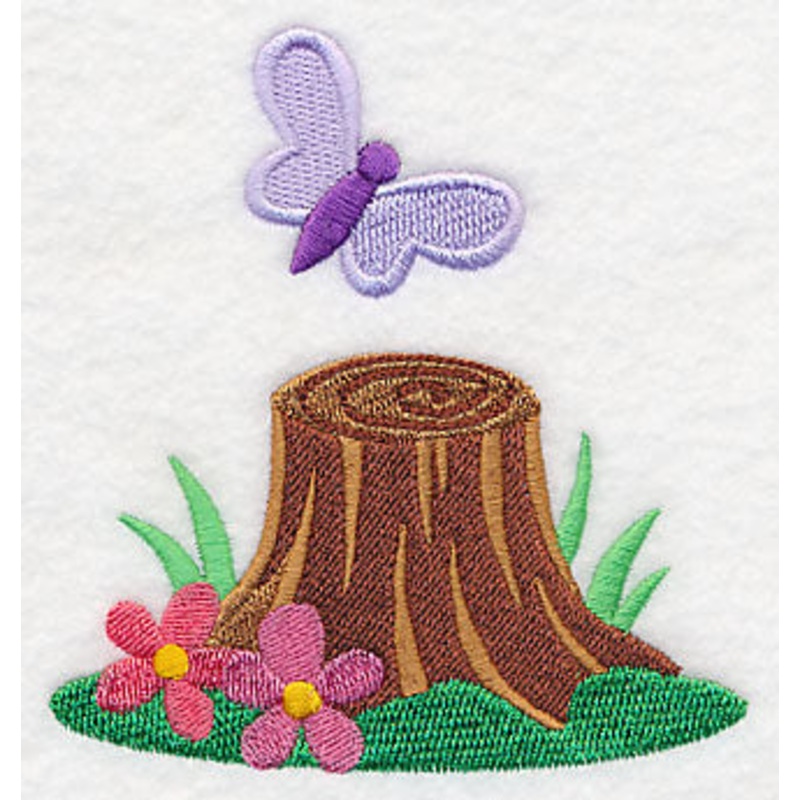 Butterfly and Tree Stump|4.51″ x 4.18″ / 114.63mm x 106.12mm|3.45″ x 3.19″ / 87.61mm x 80.99mm|2.51″ x 2.32″ / 63.83mm x 58.89mm|All Sizes