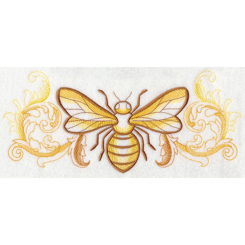 Buzzing Bee with Baroque Background