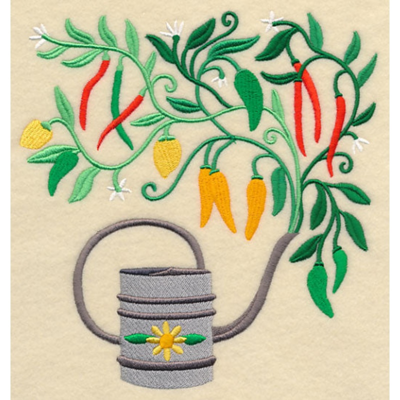 Chili Peppers and Watering Can