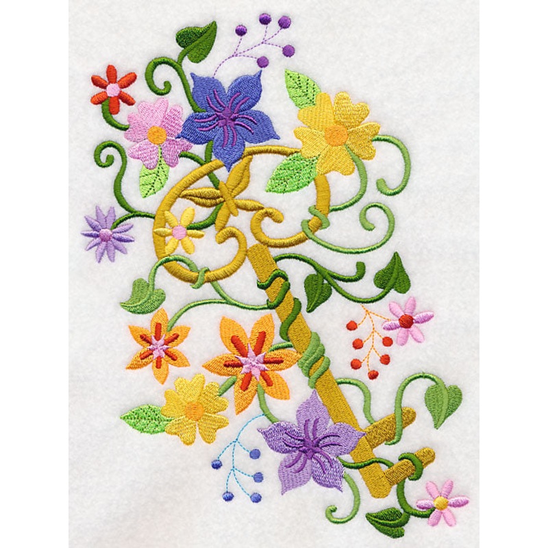 Enchanted Key in Flowers|9.01″ x 6.9″ / 228.84mm x 175.37mm|7.81″ x 5.99″ / 198.44mm x 152.05mm|7.03″ x 5.39″ / 178.62mm x 136.86mm|6.33″ x 4.85″ / 160.85mm x 123.22mm|3.86″ x 3.34″ / 97.94mm x 84.86mm|All Sizes