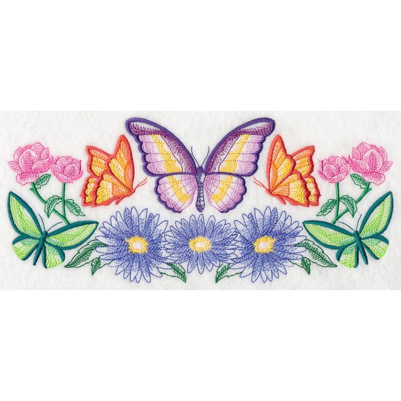 Flutterby Flowers|4.75″ x 11.01″ / 120.66mm x 279.64mm|4.06″ x 9.41″ / 103.13mm x 239.01mm|3.37″ x 7.8″ / 85.49mm x 198.11mm|2.96″ x 6.86″ / 75.19mm x 174.23mm|All Sizes