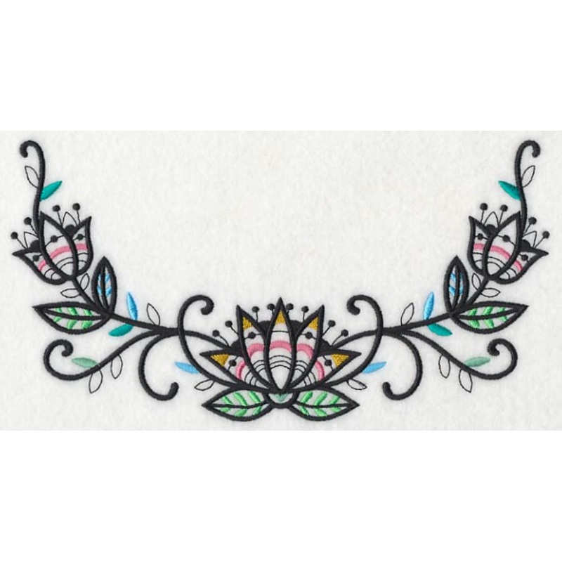 Lotus Blackwork Neckline (Crewneck)