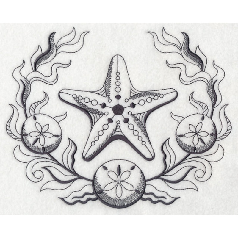Starfish and Seaweed Laurel|6.9″ x 8.46″ / 175.26mm x 214.88mm|6.21″ x 7.61″ / 157.73mm x 193.29mm|5.59″ x 6.86″ / 141.99mm x 174.24mm|4.84″ x 5.94″ / 122.94mm x 150.88mm|3.17″ x 3.89″ / 80.52mm x 98.81mm|All Sizes