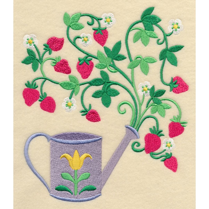 Strawberries and Watering Can|7.81″ x 6.75″ / 198.29mm x 171.38mm|6.78″ x 5.86″ / 172.2mm x 148.78mm|5.53″ x 4.78″ / 140.37mm x 121.32mm|3.85″ x 3.33″ / 97.9mm x 84.66mm|All Sizes
