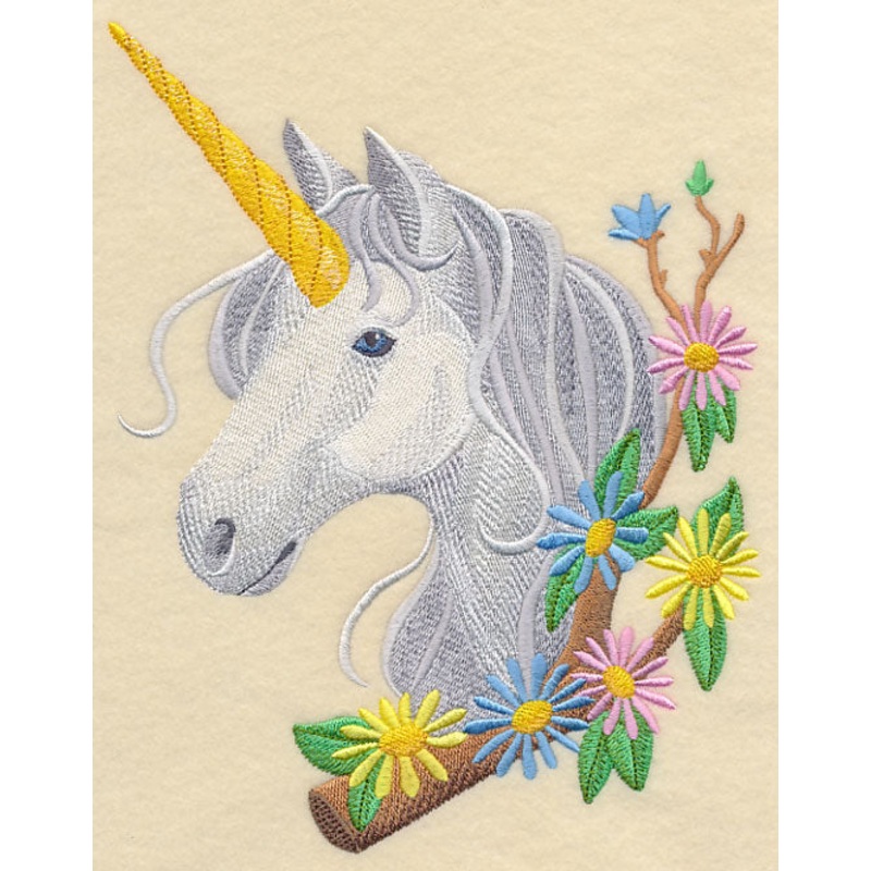 Unicorn in Blooms|8.87″ x 6.91″ / 225.34mm x 175.42mm|7.52″ x 5.86″ / 191.07mm x 148.75mm|6.24″ x 4.86″ / 158.45mm x 123.35mm|All Sizes