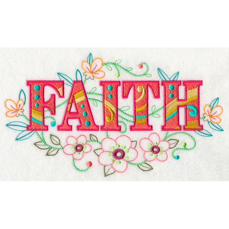 Faith with Vintage Flower Fade
