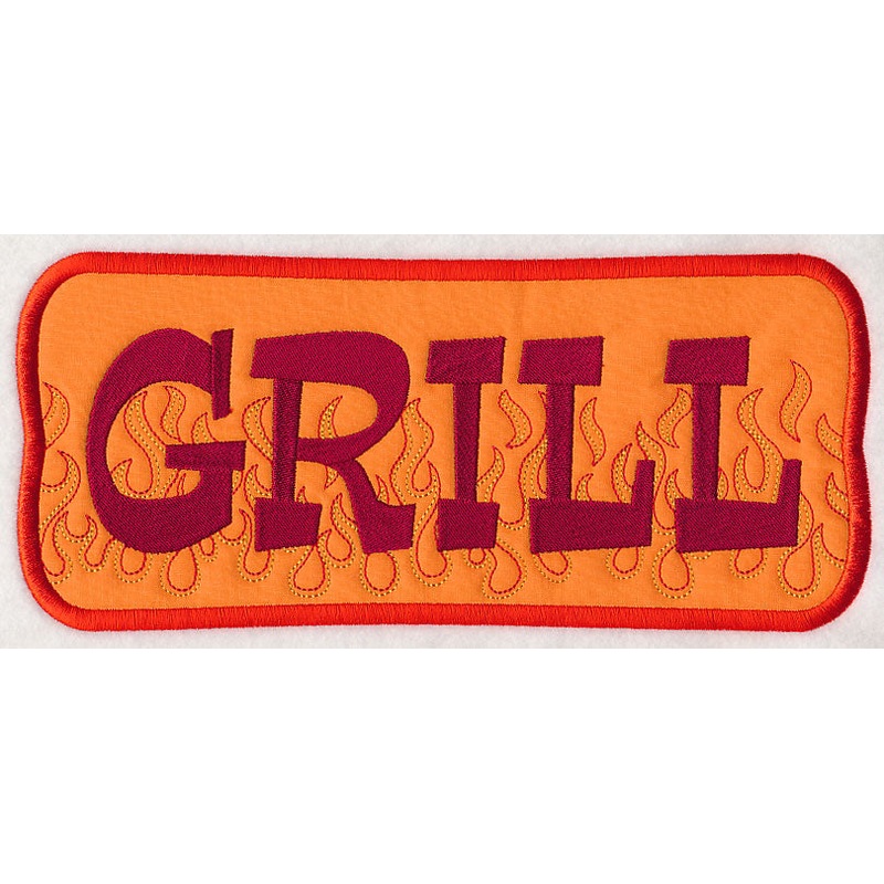 Fiery Grill (Applique)|4.9″ x 10.97″ / 124.53mm x 278.72mm|4.19″ x 9.38″ / 106.48mm x 238.27mm|3.48″ x 7.79″ / 88.47mm x 197.88mm|3.07″ x 6.87″ / 77.98mm x 174.38mm|1.77″ x 3.9″ / 44.95mm x 98.96mm|All Sizes