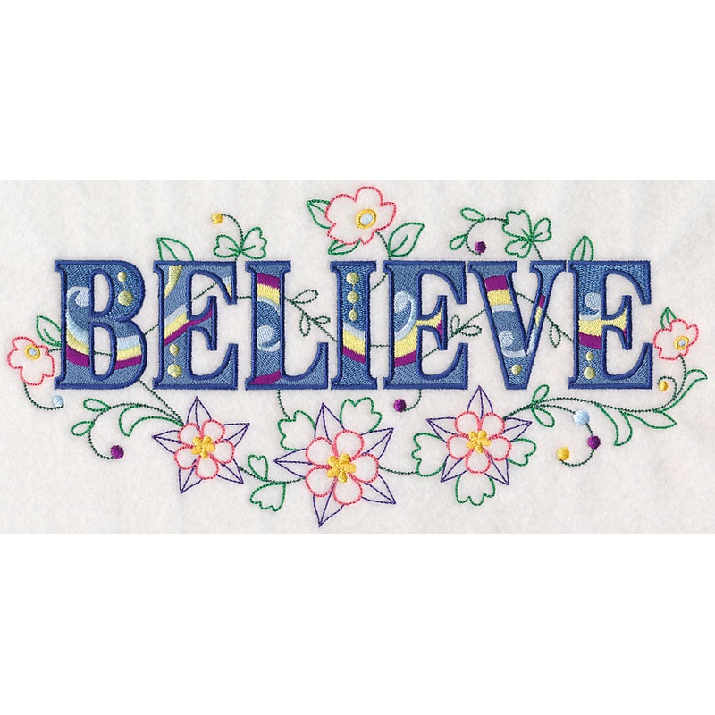 Believe with Vintage Flower Fade