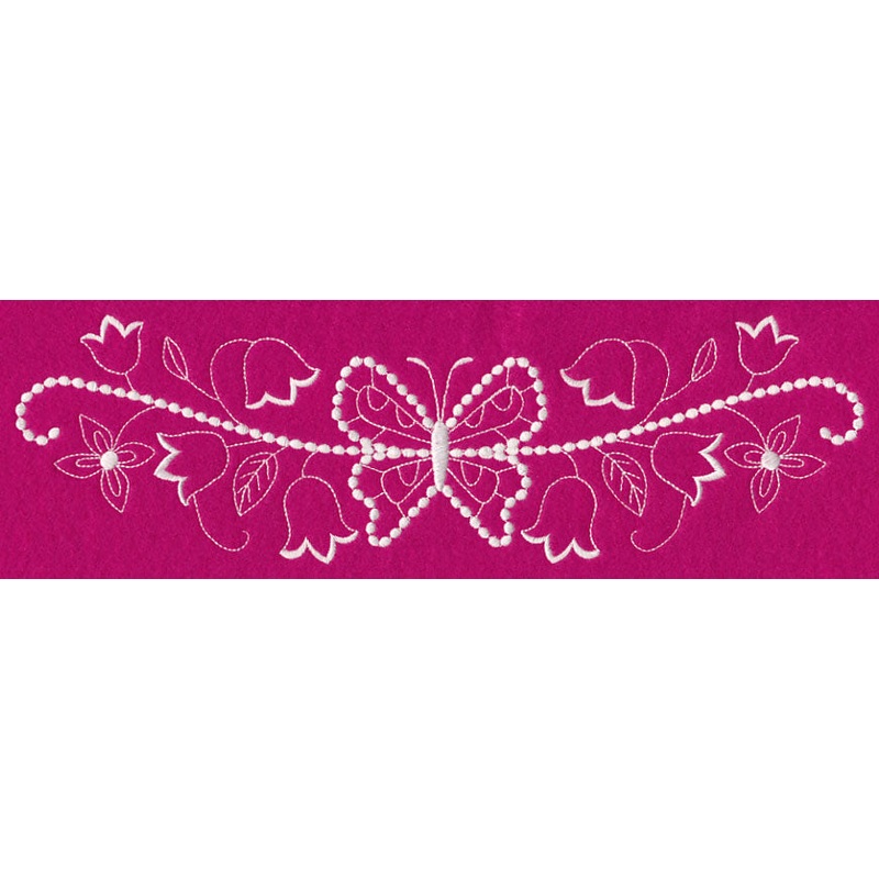 Flutterby Flourish Border (Candlewicking)