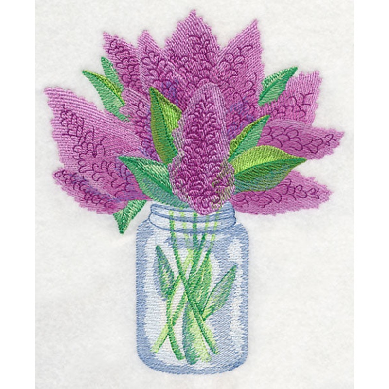 Lilacs in Mason Jar in Watercolor