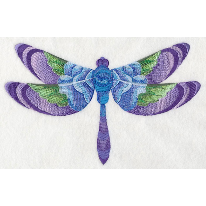 Blue Rose Dragonfly in Watercolor