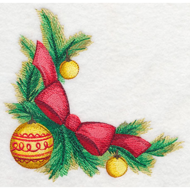 Christmas Bow Corner in Watercolor