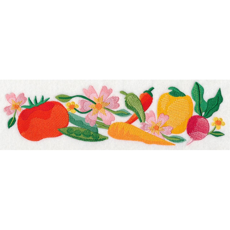 Fresh Vegetables in Watercolor Border