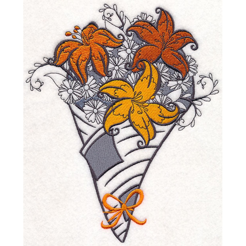 Lily Bouquet Wrapped In Paper|8.43″ x 6.88″ / 214.21mm x 174.67mm|7.19″ x 5.85″ / 182.59mm x 148.53mm|5.95″ x 4.84″ / 151.07mm x 122.86mm|All Sizes
