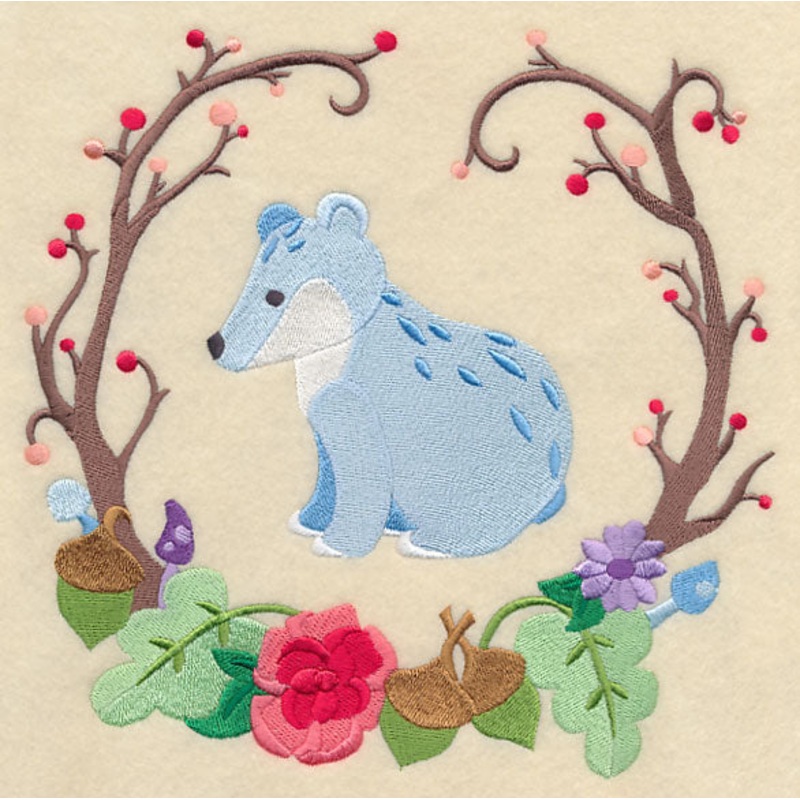 Storybook Bear Wreath|7.68″ x 7.8″ / 195.17mm x 198.08mm|6.9″ x 7″ / 175.21mm x 177.79mm|5.88″ x 5.97″ / 149.46mm x 151.74mm|4.86″ x 4.94″ / 123.44mm x 125.47mm|All Sizes