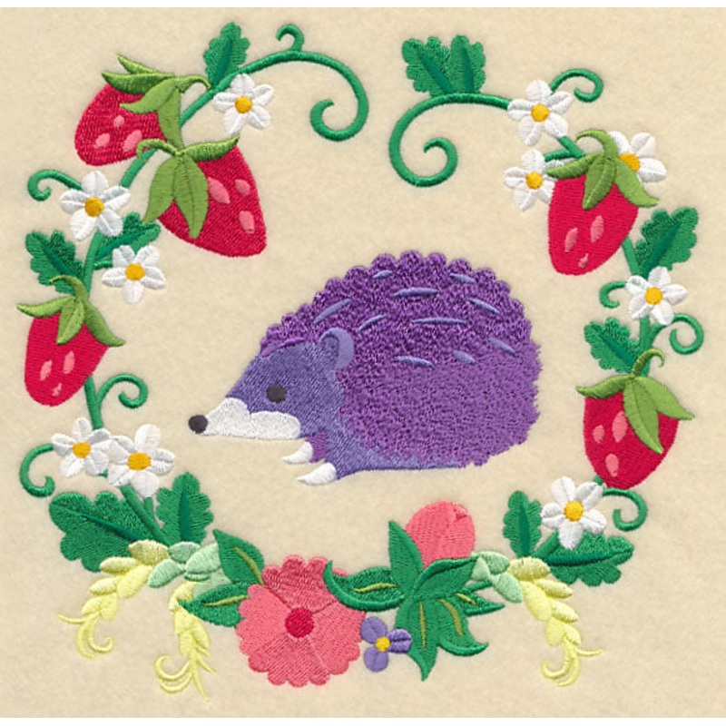 Storybook Hedgehog Wreath|7.62″ x 7.79″ / 193.56mm x 197.86mm|6.87″ x 7.02″ / 174.39mm x 178.27mm|5.86″ x 5.99″ / 148.88mm x 152.19mm|4.87″ x 4.98″ / 123.61mm x 126.37mm|All Sizes