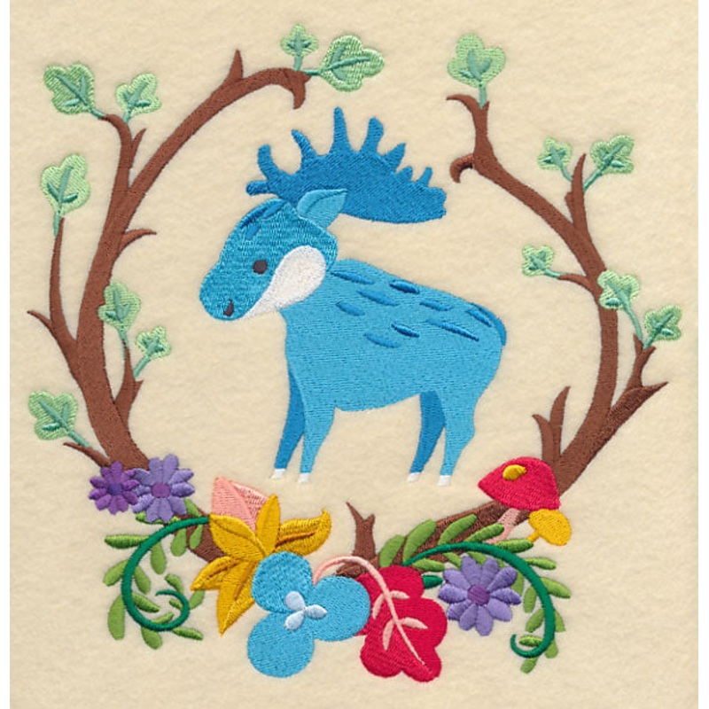 Storybook Moose Wreath|7.69″ x 7.78″ / 195.35mm x 197.62mm|6.88″ x 6.96″ / 174.75mm x 176.84mm|5.88″ x 5.95″ / 149.37mm x 151.12mm|4.88″ x 4.94″ / 124mm x 125.38mm|All Sizes