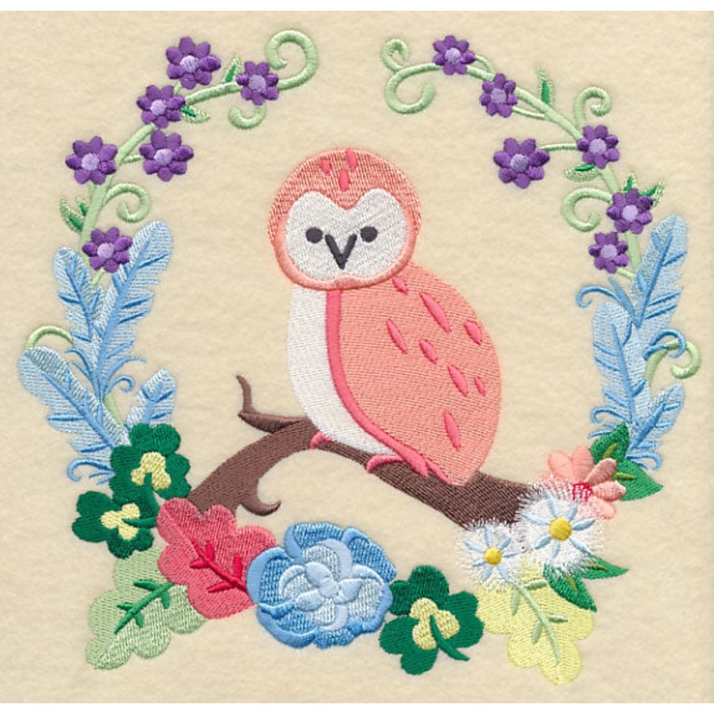 Storybook Owl Wreath|7.39″ x 7.8″ / 187.78mm x 198.09mm|6.65″ x 7.01″ / 168.98mm x 178.1mm|5.88″ x 6.2″ / 149.46mm x 157.48mm|4.86″ x 5.13″ / 123.55mm x 130.2mm|All Sizes